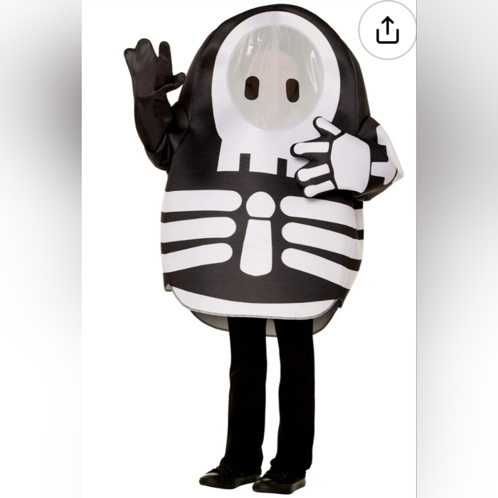 Kids Skeleton Inflatable Costume - Black and White